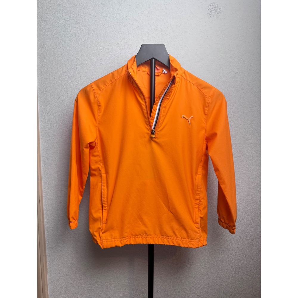 Puma Kids Orange Quarter Zip Windbreaker Jacket Sportlifestyle Small S